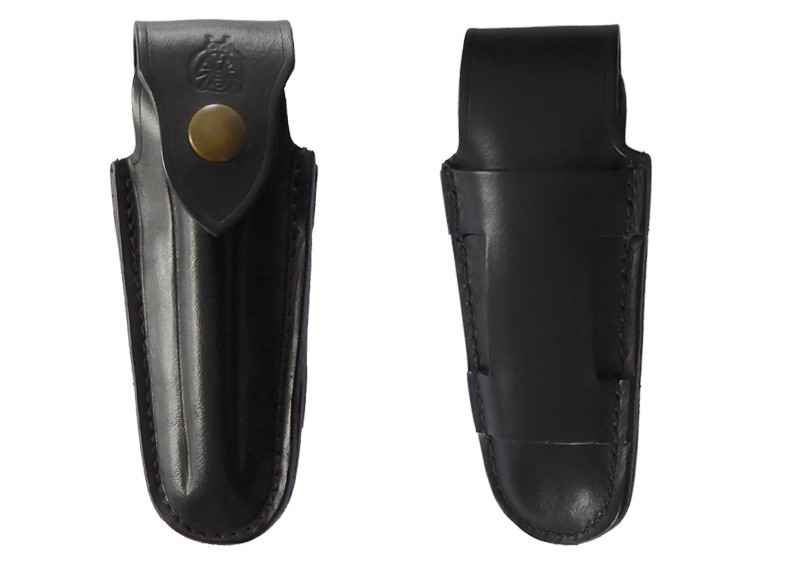 Black Leather Case for rounded knife image 1