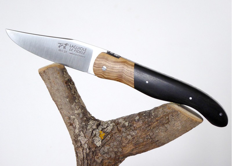 Laguiole de Chasse Forgé, Mitre Olivier, Plein Manche en ébène image 6