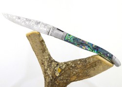 Forged Laguiole, Handle in Abalone, covered with synthetic resin image 3