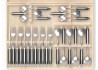 Service Laguiole de 24 pièces avec un manche en bois d'ébène et mitres inox image 2