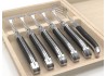 Service de 6 fourchettes Laguiole avec un manche en bois d'ébène et mitres inox image 3