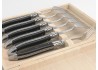Service de 6 fourchettes Laguiole avec un manche en bois d'ébène et mitres inox image 4