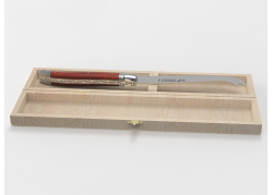 Couteau à fromage Laguiole avec un manche en bois de corail et mitres inox image 1
