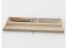 Couteau à fromage Laguiole avec un manche en pointe de corne blonde et mitres inox image 1