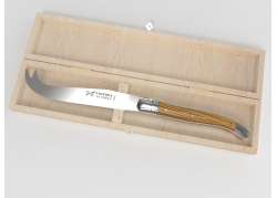 Couteau à fromage Laguiole avec un manche en bois de chêne et mitres inox image 1