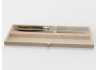 Couteau à fromage Laguiole avec un manche en bois d'ébène royal et mitres inox image 1