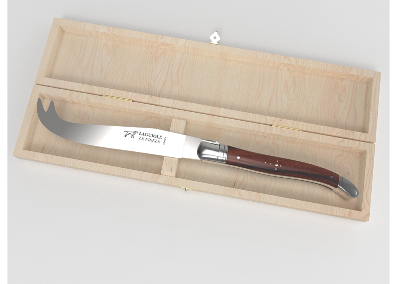 Couteau à fromage Laguiole avec un manche en bois de violette et mitres inox image 1
