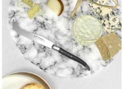 Couteau à fromage Laguiole avec un manche en bois d'ébène et mitres inox image 3