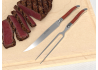 Service à viande Laguiole avec un manche en bois de corail et mitres inox image 1