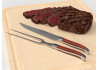 Service à viande Laguiole avec un manche en bois de corail et mitres inox image 2