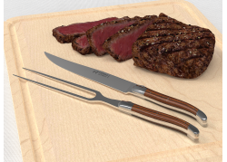 Service à viande Laguiole avec un manche en bois de bocote et mitres inox image 3