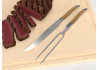 Service à viande Laguiole avec un manche en bois de chêne et mitres inox image 2