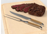 Service à viande Laguiole avec un manche en bois de chêne et mitres inox image 3