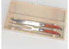 Service à viande Laguiole avec un manche en bois de rose et mitres inox image 1
