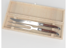 Service à viande Laguiole avec un manche en bois de violette et mitres inox image 1