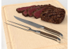 Service à viande Laguiole avec un manche en bois de noyer et mitres inox image 3