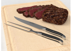 Service à viande Laguiole avec un manche en bois d'ébène et mitres inox image 3