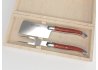 Service à fromage Laguiole avec un manche en bois de corail et mitres inox image 1