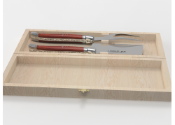 Service à fromage Laguiole avec un manche en bois de corail et mitres inox image 1
