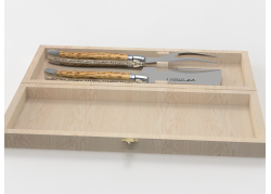 Service à fromage Laguiole avec un manche en bois de bouleau et mitres inox image 1
