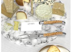Service à fromage Laguiole avec un manche en bois de bouleau et mitres inox image 2