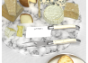 Service à fromage Laguiole avec un manche en os de bovin et mitres inox image 2