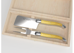 Service à fromage Laguiole avec un manche en buis et mitres inox image 1