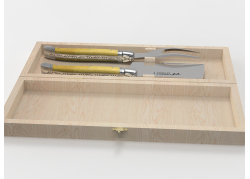Service à fromage Laguiole avec un manche en buis et mitres inox image 1