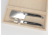 Service à fromage Laguiole avec un manche en corne brune et mitres inox image 1