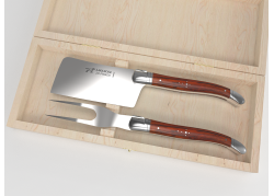 Service à fromage Laguiole avec un manche en bois de cocobolo et mitres inox image 1