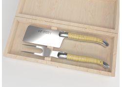 Service à fromage Laguiole avec un manche en érable onde et mitres inox image 1