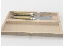 Service à fromage Laguiole avec un manche en érable onde et mitres inox image 1
