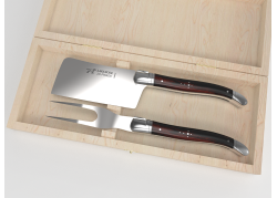 Service à fromage Laguiole avec un manche en bois de fer et mitres inox image 1