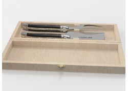 Service à fromage Laguiole avec un manche en bois de fer et mitres inox image 1