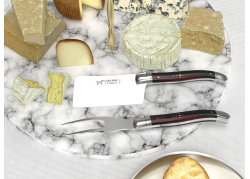 Service à fromage Laguiole avec un manche en bois de fer et mitres inox image 2