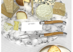 Service à fromage Laguiole avec un manche en bois d'olivier et mitres inox image 2