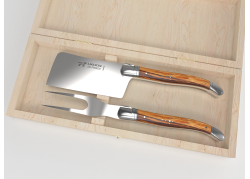 Service à fromage Laguiole avec un manche en bois de serpent et mitres inox image 1