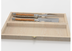 Service à fromage Laguiole avec un manche en bois de serpent et mitres inox image 1