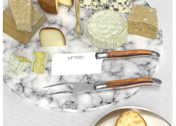 Service à fromage Laguiole avec un manche en bois de serpent et mitres inox image 2