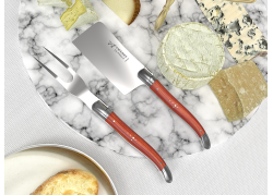 Service à fromage Laguiole avec un manche en bois de rose et mitres inox image 3