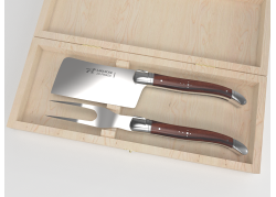 Service à fromage Laguiole avec un manche en bois de violette et mitres inox image 1