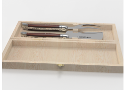 Service à fromage Laguiole avec un manche en bois de violette et mitres inox image 1