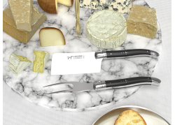 Service à fromage Laguiole avec un manche en bois d'ébène et mitres inox image 2