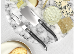 Service à fromage Laguiole avec un manche en bois d'ébène et mitres inox image 3