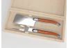 Service à fromage Laguiole avec un manche en bois d'If et mitres inox image 1