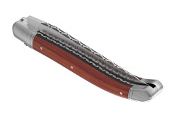 Couteau Laguiole prestige avec un manche en bois de rose et mitres inox image 5