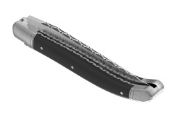 Couteau Laguiole prestige avec un manche en bois d'ébène et mitres inox image 5