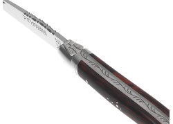 Couteau Laguiole avec un manche en bois d'amourette et 2 mitres inox image 1