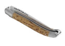 Couteau Laguiole avec un manche en bois de bouleau et 2 mitres inox image 5