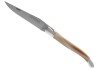 Couteau Laguiole avec un manche en pointe de corne blonde et 2 mitres inox image 2